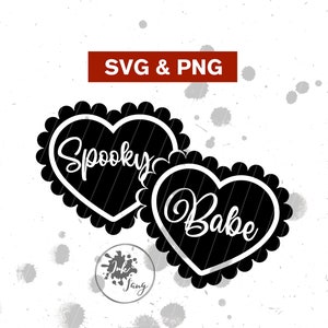 Girly Spooky Babe Hearts SVG, Cute Goth SVG, Pastel Goth, Emo Svg, Witchy, Witch Svg, clipart cut file, png voor sublimatie, gesprek