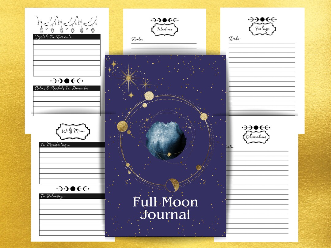 Moon Planner Printable, Full Moon, Printable Journal, Phase Planner