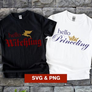 Witchling SVG PNG Princeling svg, TOG svg, hej witchling prinseling, kryddig bok klippfil cricut, sublimering, Booktok design för skjortor bild 1