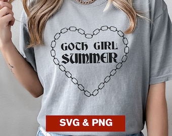 Goth Girl Summer SVG, Goth SVG, Witchy SVG, Goth Summer, Spooky svg, Spooky Babe, Witch Svg, clipart, png, cut file, hot ghoul summer