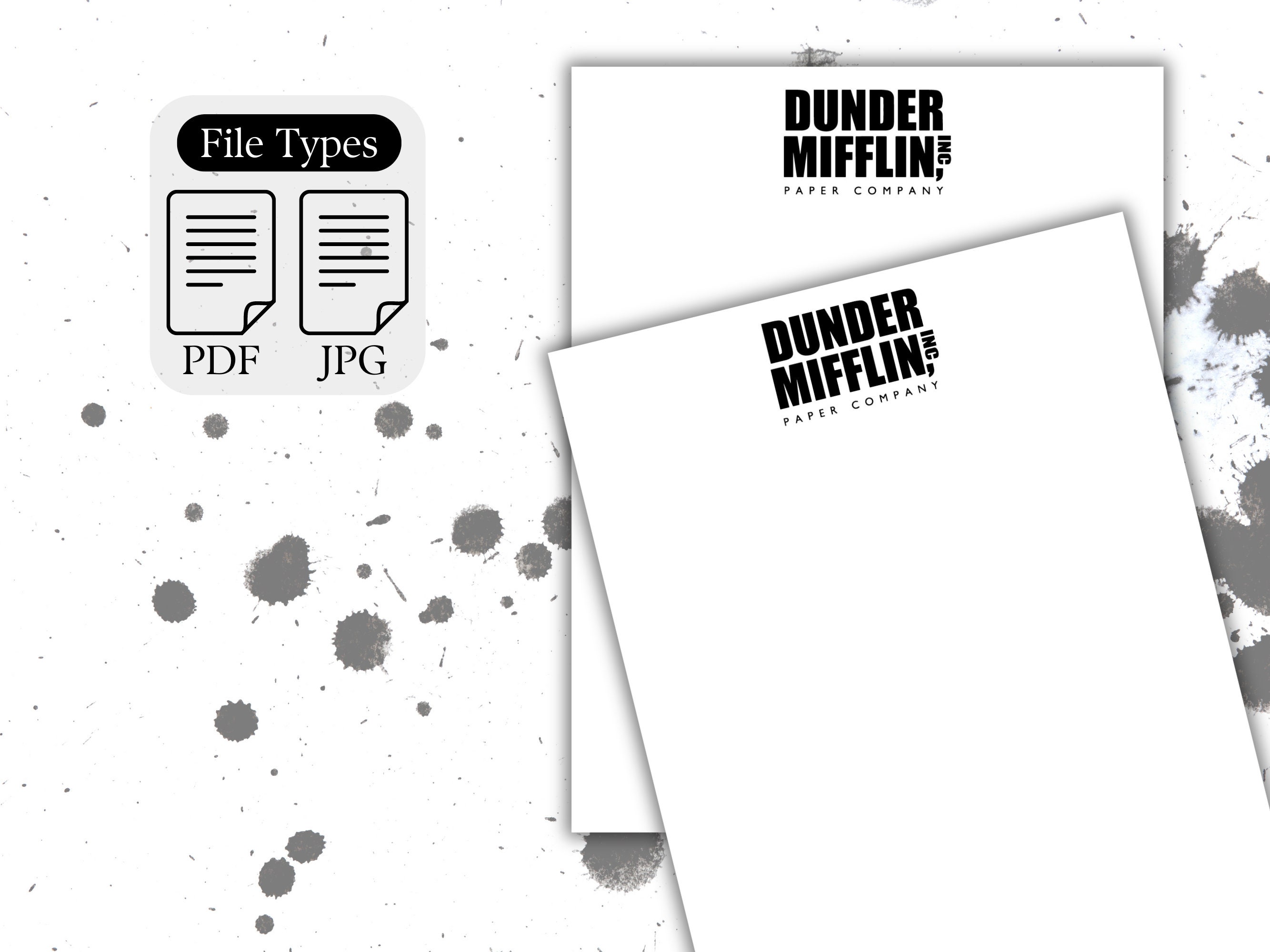 Dunder Mifflin Stationery Printable Stationery the Office - Etsy
