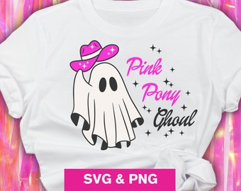 Pink Pony Ghoul SVG PNG, Pink Girl Ghost SVG, Chappel Roan shirt, Pony Club shirt, Cute Halloween Ghost Svg Cut File Clipart for sublimation