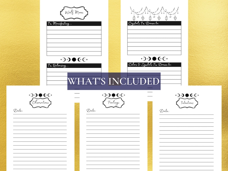 Moon Planner Printable Full Moon Printable Journal Phase Planner Moon Planner Printable Full Moon Printable Journal Phase Planner