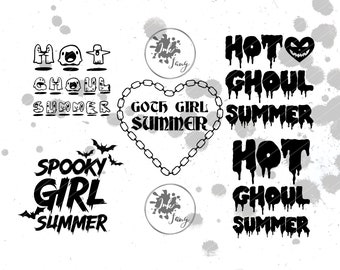 Bundle Hot Ghoul Summer SVG, Goth SVG, Witchy SVG, Goth Summer, Spooky svg, Spooky Babe, Witch Svg, clipart, png, cut file, instant download