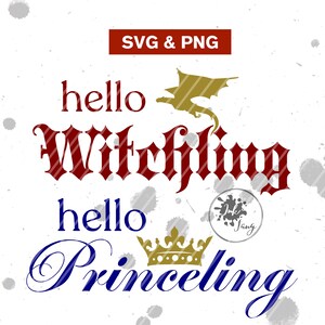 Witchling SVG PNG Princeling svg, TOG svg, hej witchling prinseling, kryddig bok klippfil cricut, sublimering, Booktok design för skjortor bild 2