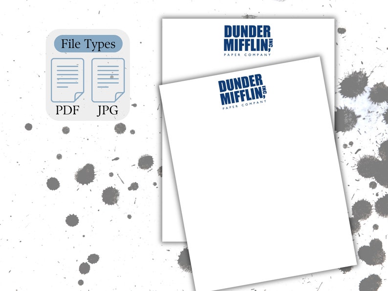Dunder Mifflin Stationery Printable Stationery the Office - Etsy