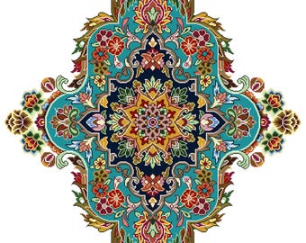 Patrón de bordado floral, diseño vintage ornamentado (patrón en PDF)