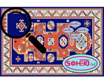 Arabesque Carpet Map, Rug Weaver Design (Digital Download)