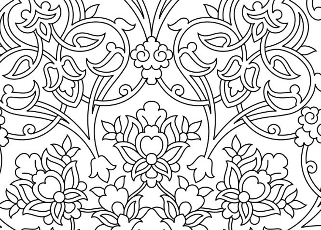 Islamic Arabesque Pattern, Linear Carpet Design (ai, PDF, Cdr) - Etsy