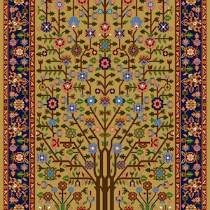 Blommig trädmattadesign, utskrivbar mattkarta (digital nedladdning)
