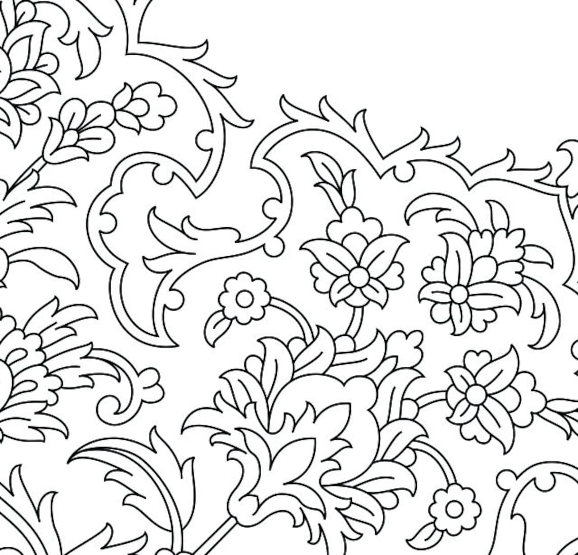Khattai Arabesque Carpet Design: Linear Islamic Pattern (ai, PDF, CDR ...