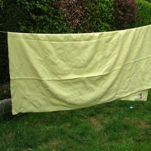 Vtg Witney Double Bed Wool Rayon Cotton Yellow Blanket 86 x 92