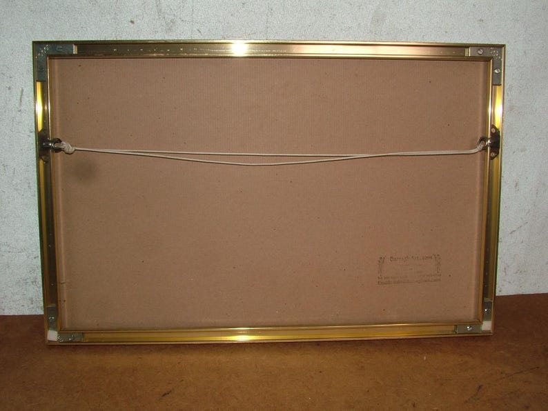 Pintura india vintage que representa un desfile de elefantes enmarcada y esmaltada en seda. imagen 5