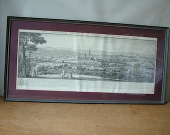 Large Reproduction Print The South-East Prospect of Leeds in the County of York
