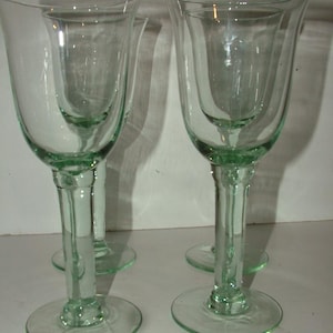 Set of 4X 1970&#39;s Mid Mod Sweden Column Wine Glasses Goblets