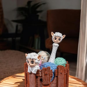 Sheep-Themed Yarn Bowl Set | Cute and Functional Knitting Organizer