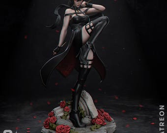 Gothic Rose Reaper Figure, Dark Fantasy Shelf Decor, Grim Statue Art