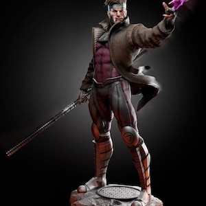 Miniatura de resina de arte de fã do Gambit: um item essencial para entusiastas de jogos de cartas e colecionadores da Marvel! !