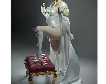 Fantasy Queen Statue, Elegant Gothic Shelf Decor, Dark Fantasy Figure Art