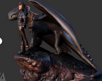 ヒックとドラゴン』ヒックとトゥースレス 3Dフィギュア - Etsy 日本