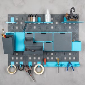 Large Wall-Mounted Tool Organizer – Modular Storage Panel with Hooks & Shelves