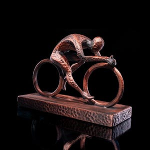 Modern Cyclist Sculpture – Unique 3D Printed Abstract Art for Home Decor