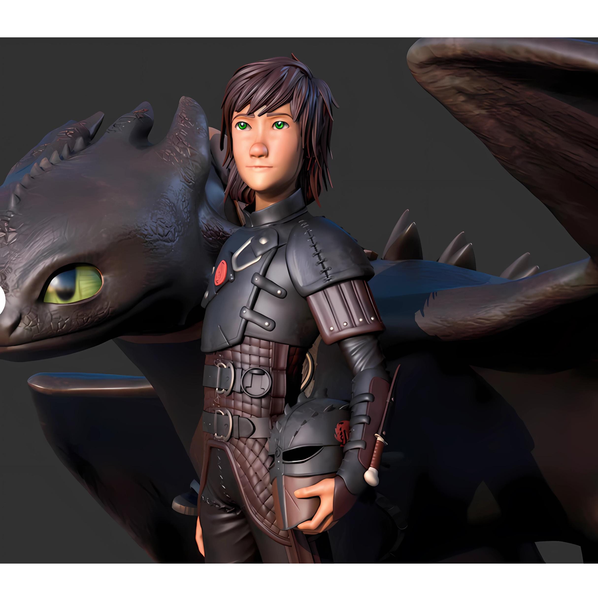 ヒックとドラゴン：ヒックとトゥースレスの3Dフィギュア - Etsy 日本