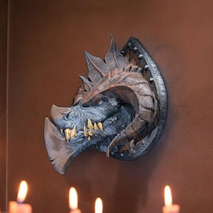 Dragon Head Wall Decor - Unique 3D Printed Fantasy Sculpture