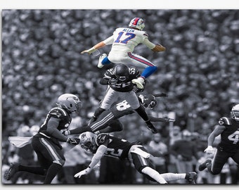 Josh Allen Canvas Wall Art, Make Room for the NFL's Great Player in Your Home, NFL Wall Art, NFL Canvas Wall Art, Buffalo Bills Wall Art