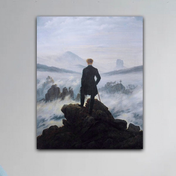 Wanderer Above the Sea of Fog Wall Art, La bellezza della contemplazione: adorna le tue pareti con la tela di Friedrich's Wanderer above the Sea of Fog