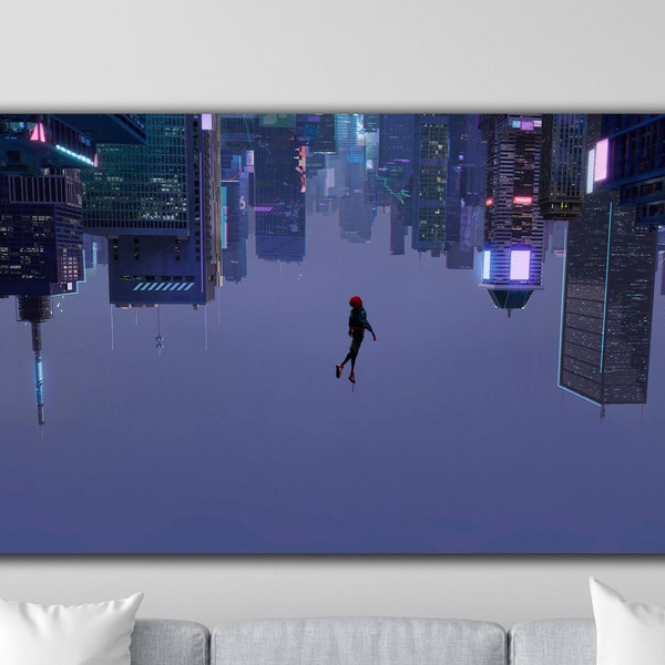 Spider-Man Canvas Wall Art, Miles Morales Poster For Fans, Spider-Man: Into the Spider-Verse Movie Poster, Miles Morales Spider-Man Wall Art