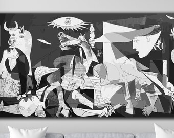 Picasso's Guernica Canvas Wall Art, Anti-war Elegance Canvas Print, Cubist Masterpiece: Pablo Picasso's Guernica Print Poster