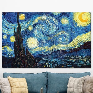 Starry Night Canvas Wall Art, 'Starry Night' Artwork by Van Gogh, Create a Tranquil Atmosphere in Your Home, Starry Night High Quality Print
