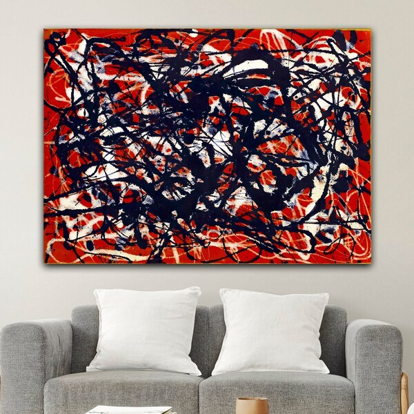 Jackson Pollock Wall Art, Large Abstract Painting, Drip Technique Art, Jackson Pollock, Modern Home Decor, Modern Art Print Poster