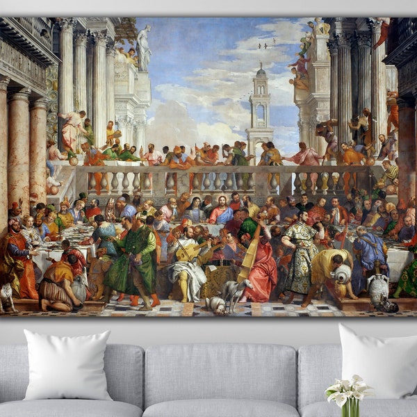 Paolo Veronese's The Wedding at Cana Canvas Wall Art, Masterful Canvas: The Wedding at Cana by Paolo Veronese, The Wedding at Cana Poster