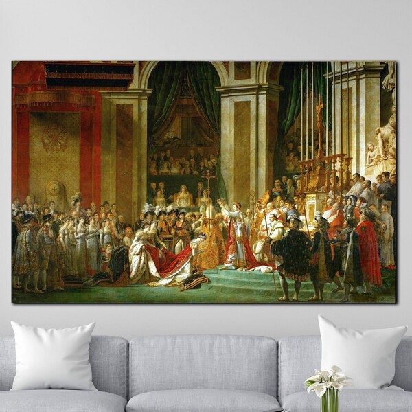 La coronación de Napoleón Wall Art, La coronación de Napoleón Canvas Print, Cartel de Napoleón Bonaparte, Emperador francés Napoleón Canvas Art