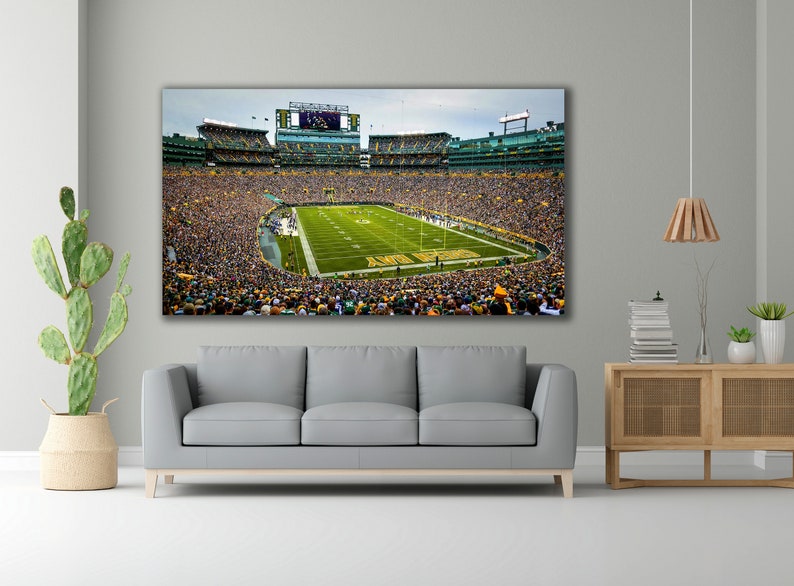 Lambeau Field Canvas Wall Art, Lambeau Field Game Day Canvas Capturing