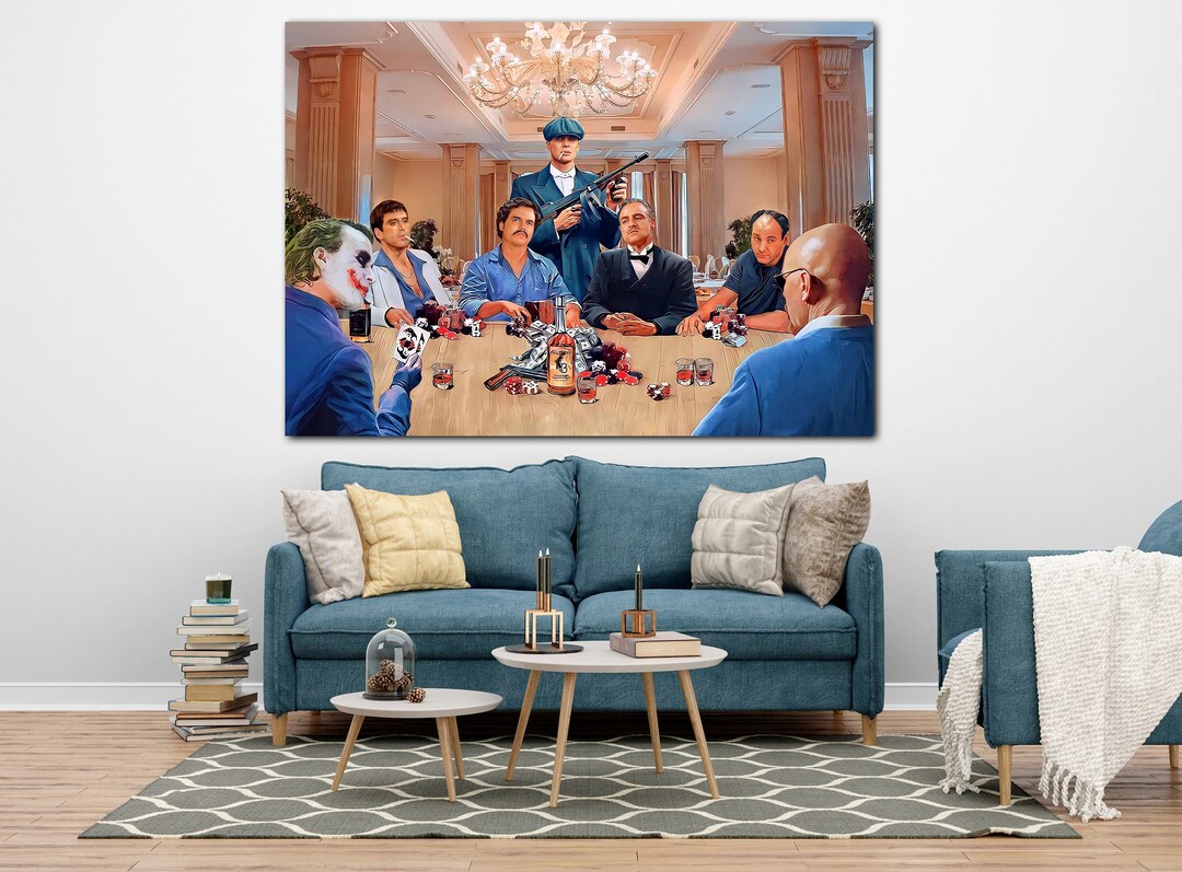 Gangster Wall Art, All Gangsters Are at the Same Table, the Godfather