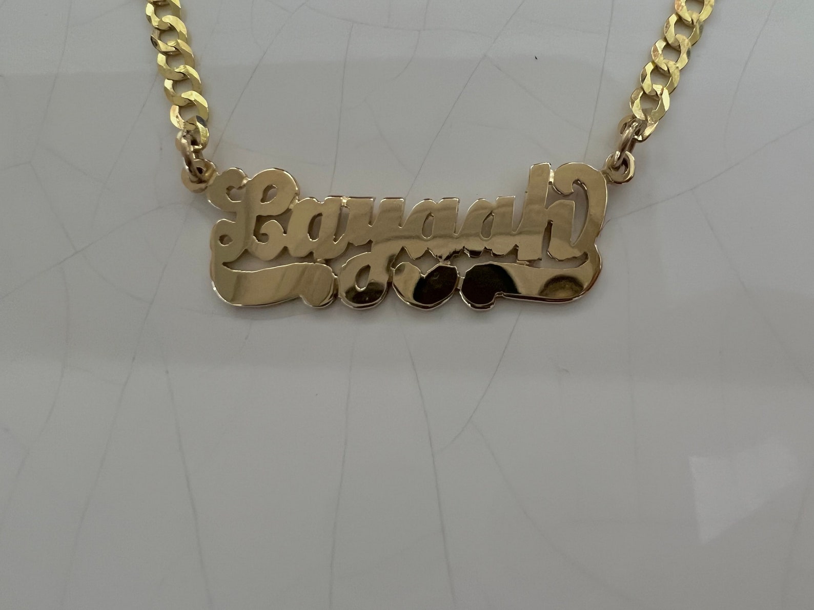 10k or 14k Solid Gold Name Necklace, Handmade Small Nameplate/solid ...