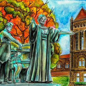 Stampe dell'Università dell'Illinois \ biglietti di auguri \ arte murale \ regali per studenti