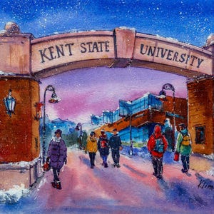 Stampe opache della Kent State University \ set di biglietti \ arte murale \ regali per studenti