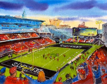 Nippert Stadium Watercolor Prints