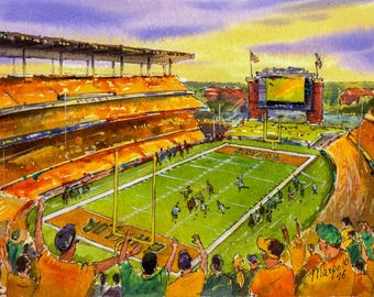 McLane Stadium Watercolor Prints