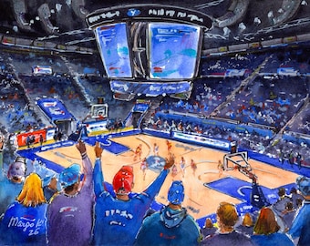 Provo UT Watercolor Prints | College Stadium Art | Stadium Wall Decor | Sports Fan Gift