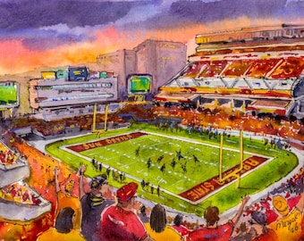 Sun Devil Stadium Watercolor Prints