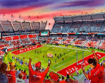 Tuscaloosa AL Watercolor Print