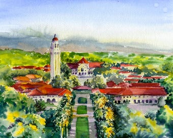 Stanford Univeristy matted prints \ notecards set \ wall art