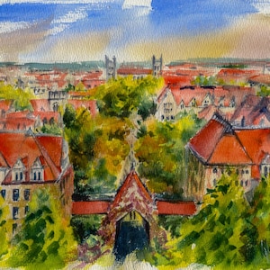 University of Chicago matted prints \ notecards set \ wall art