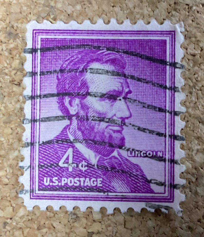 US Postage Stamp Abraham Lincoln 4 Cent Stamp Etsy