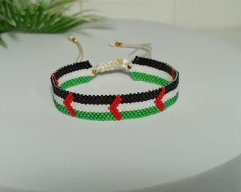 Palestinian heart bracelet. Adjustable unisex wristband.